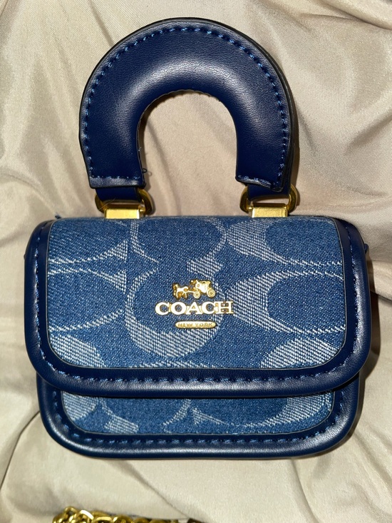 Coach Handbags - Coach Mini Top-Handle Bag in Denim Blue Crossbody